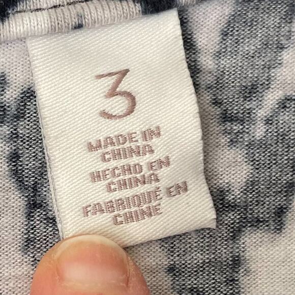 Chico's Weekend Lightweight Cotton Blend Animal Print Black White Zip Up Vest L - Picture 9 of 14